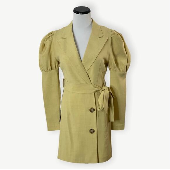 Quaint by Durlana Quantas Yellow Ginger Blazer Dress 34 XS NWT - Picture 9 of 9